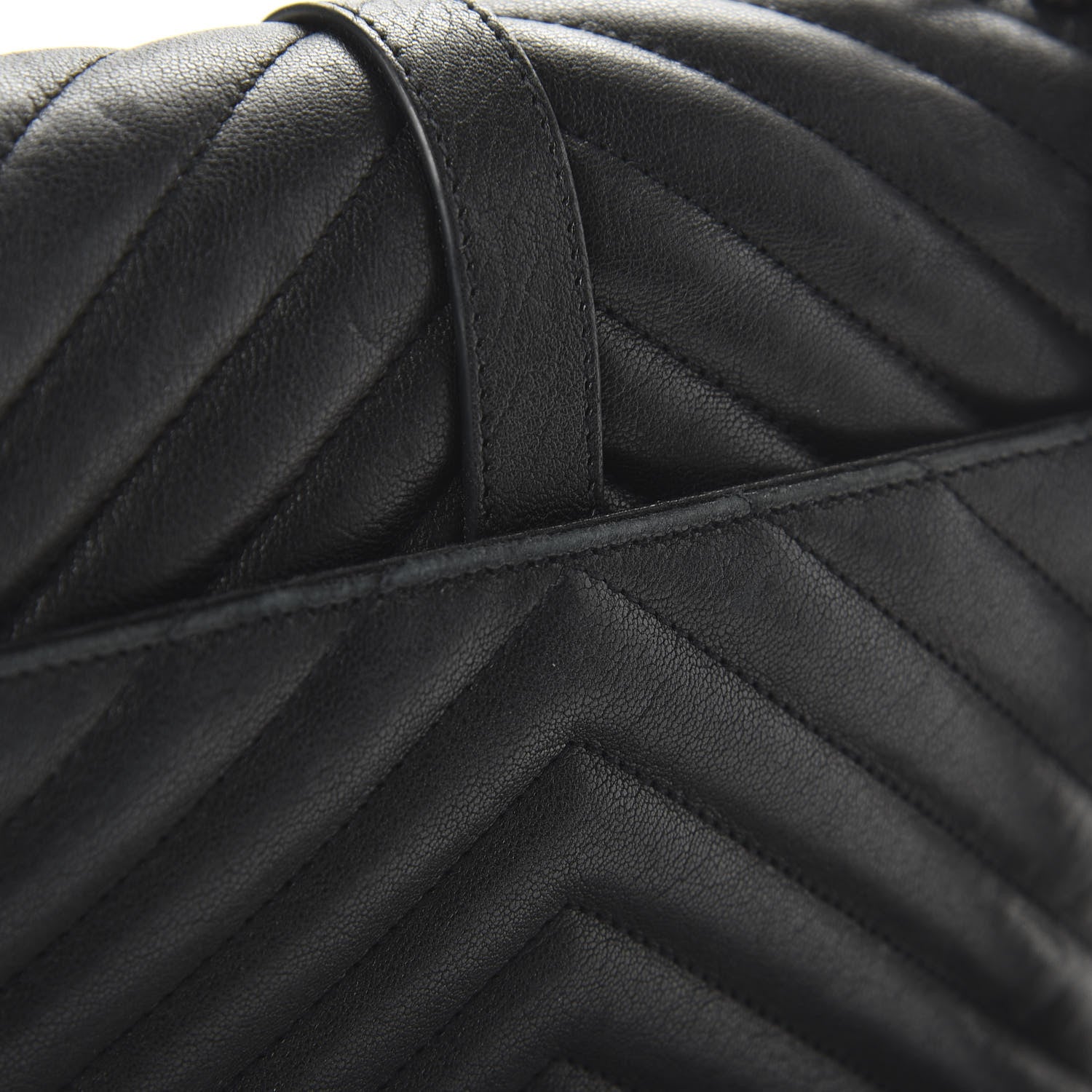 Saint Laurent Sheepskin Matelasse Chevron Monogram Monochrome Medium College Bag Black 10 of 10
