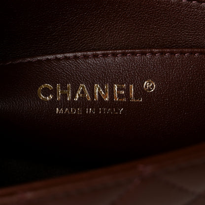 Chanel Lambskin Quilted Mini Top Handle Rectangular Flap Dark Brown 6 of 10