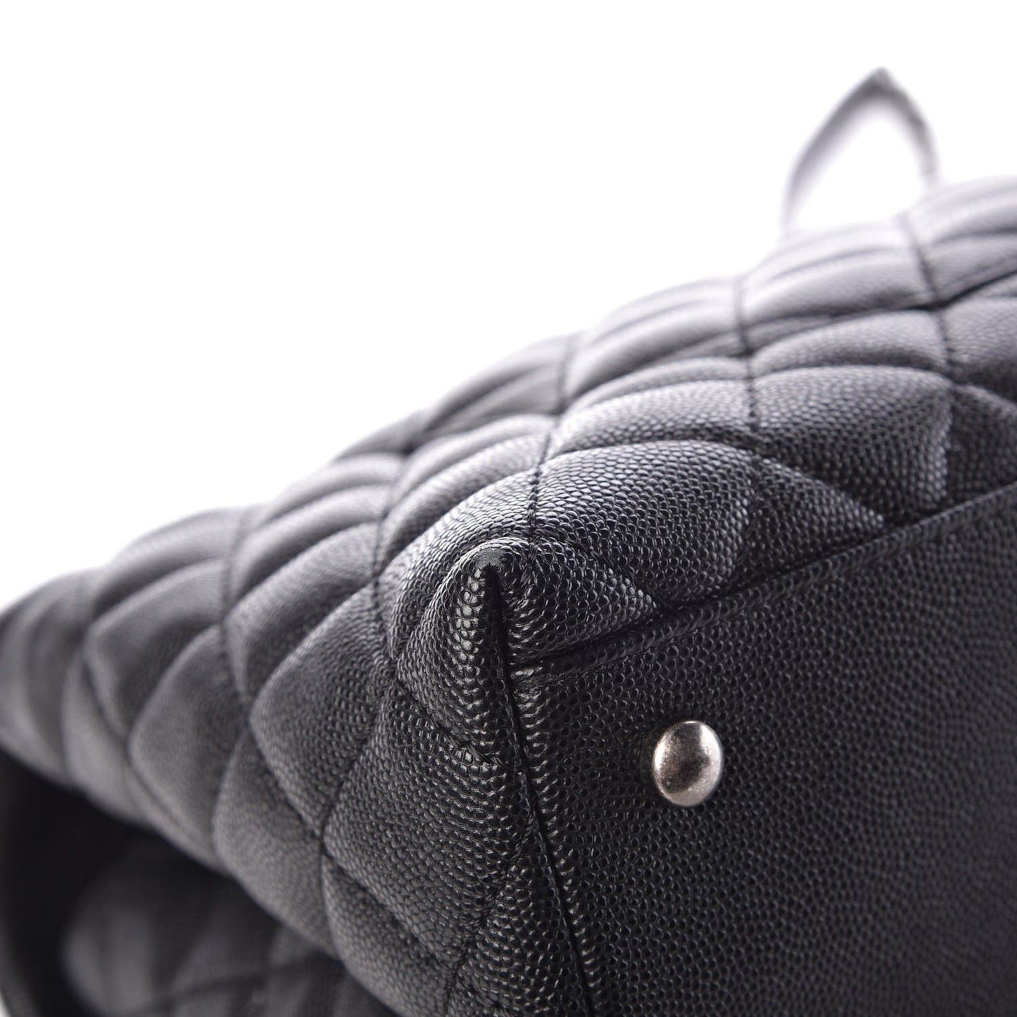Caviar Quilted Small Coco Handle Flap Black
