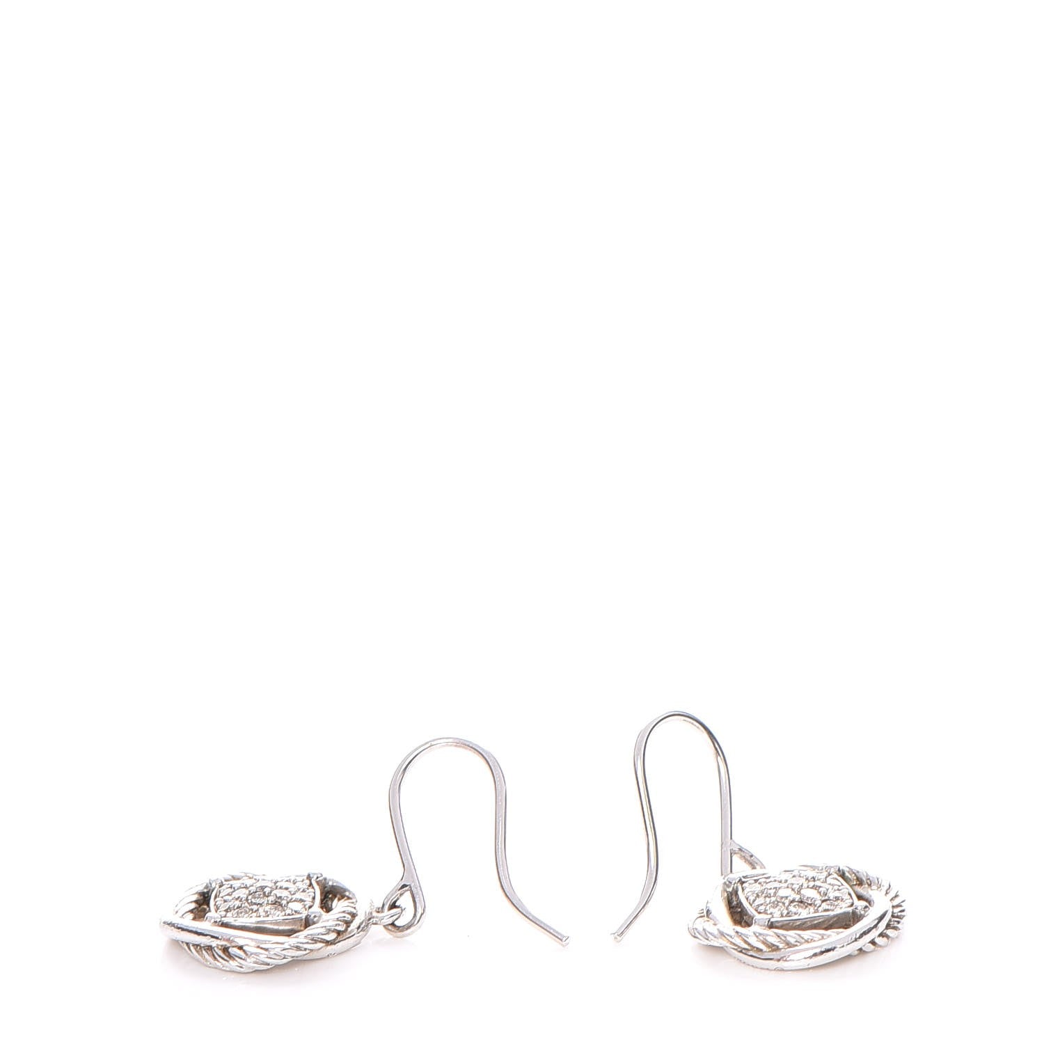 David Yurman Sterling Silver Diamond 13mm Infinity Drop Earrings 3 of 3