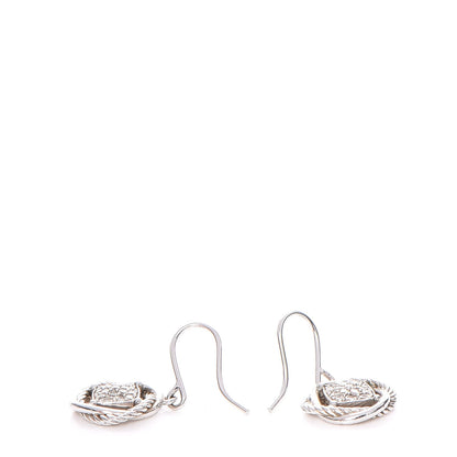 David Yurman Sterling Silver Diamond 13mm Infinity Drop Earrings 3 of 3