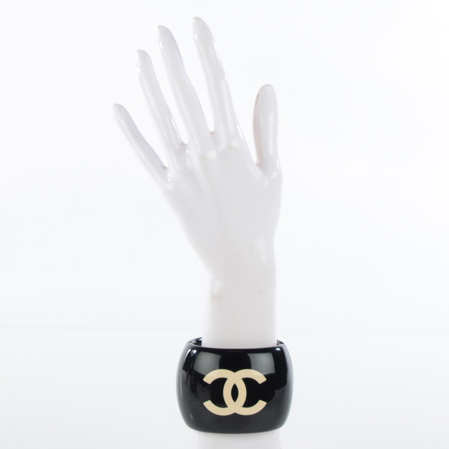 Chanel Resin CC Camellia Cuff Black 2 of 5