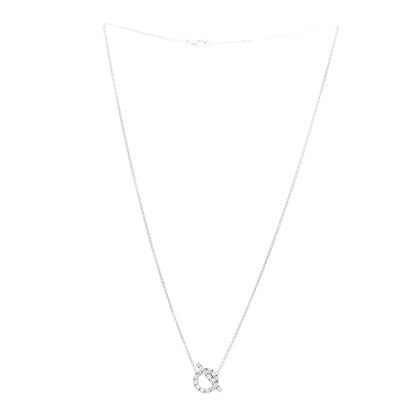 Hermes 18K White Gold Diamond Finesse Pendant Necklace 3 of 5