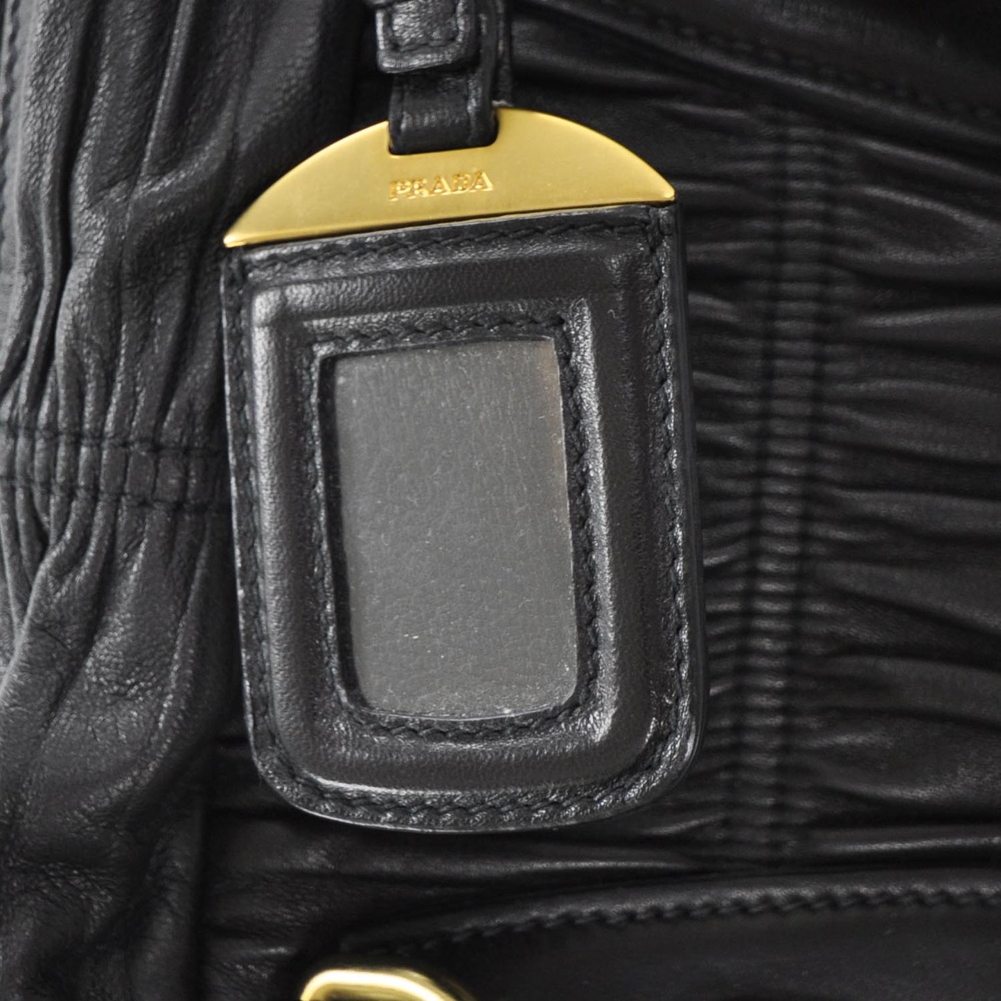 Nappa Leather Gaufre Bauletto Nero Black