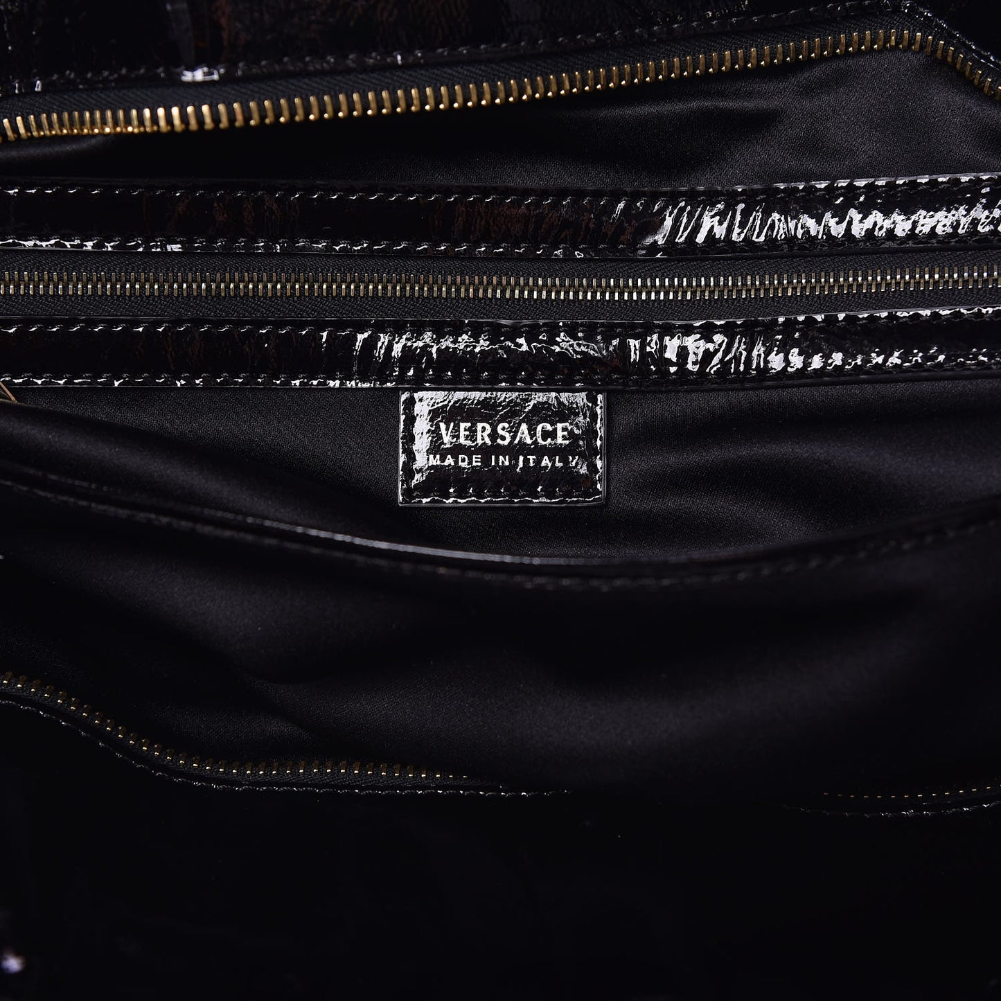 Patent Shoulder Bag Black