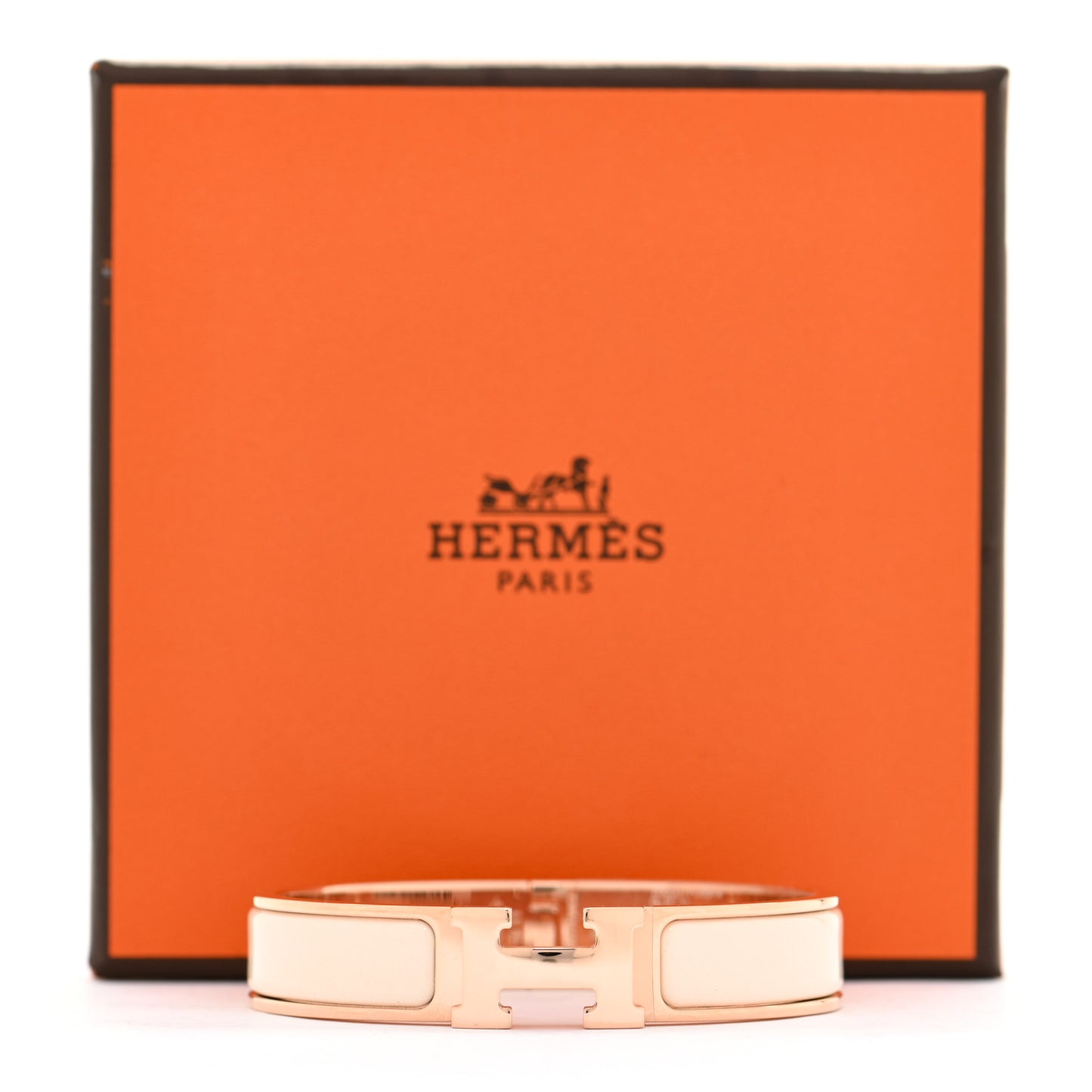 Enamel Narrow Clic Clac H Bracelet PM Creme