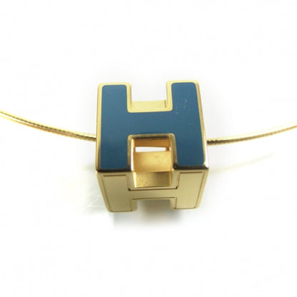 Hermes Gold Cage d H Necklace Bleu 3 of 9