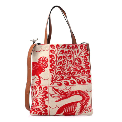 Loewe X William De Morgan Canvas Calfskin Tiles Vertical Tote Multicolor 1 of 11