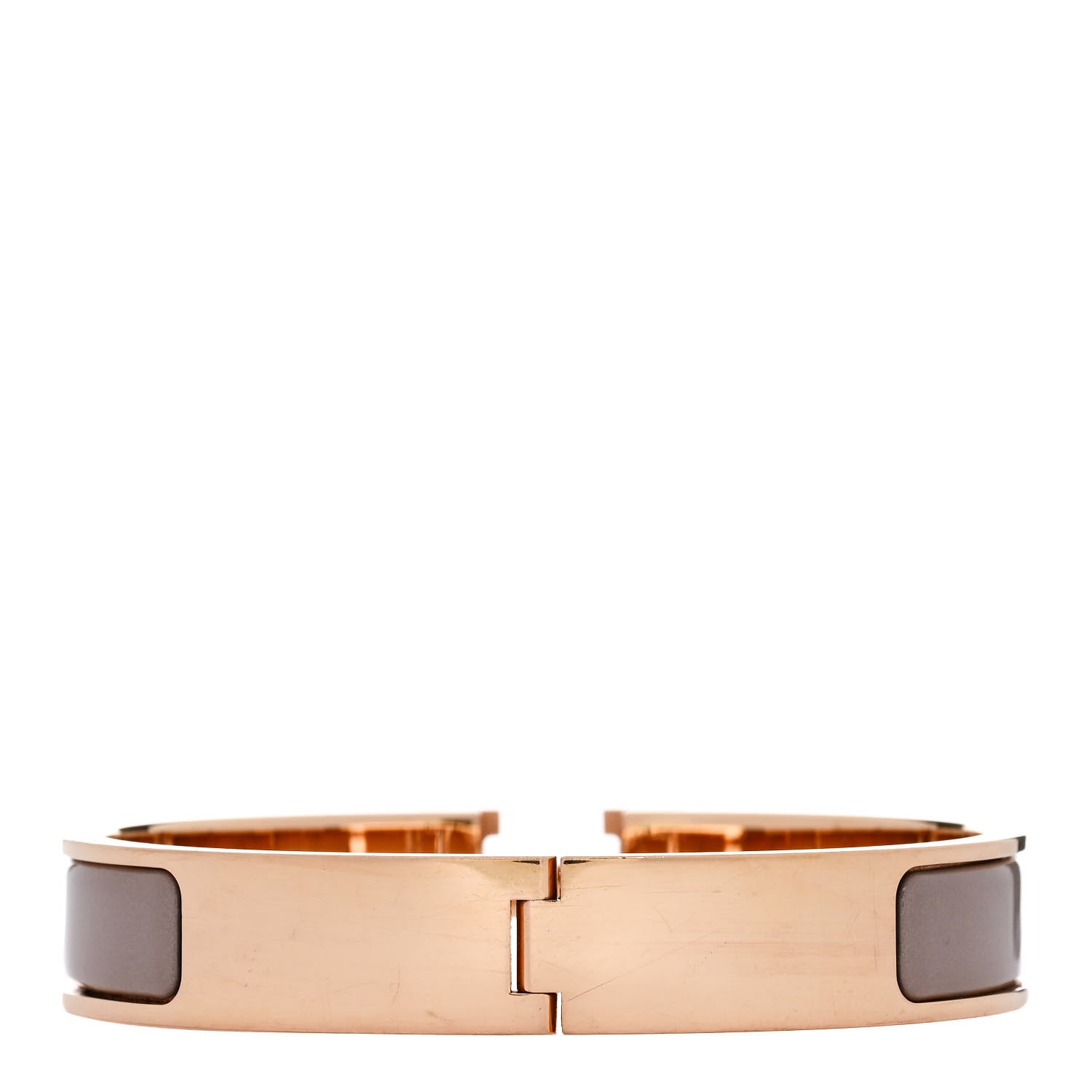 Hermes Enamel Narrow Clic Clac H Bracelet GM Marron Glace 3 of 4