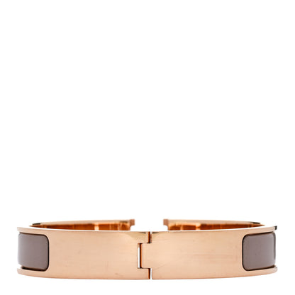 Hermes Enamel Narrow Clic Clac H Bracelet GM Marron Glace 3 of 4