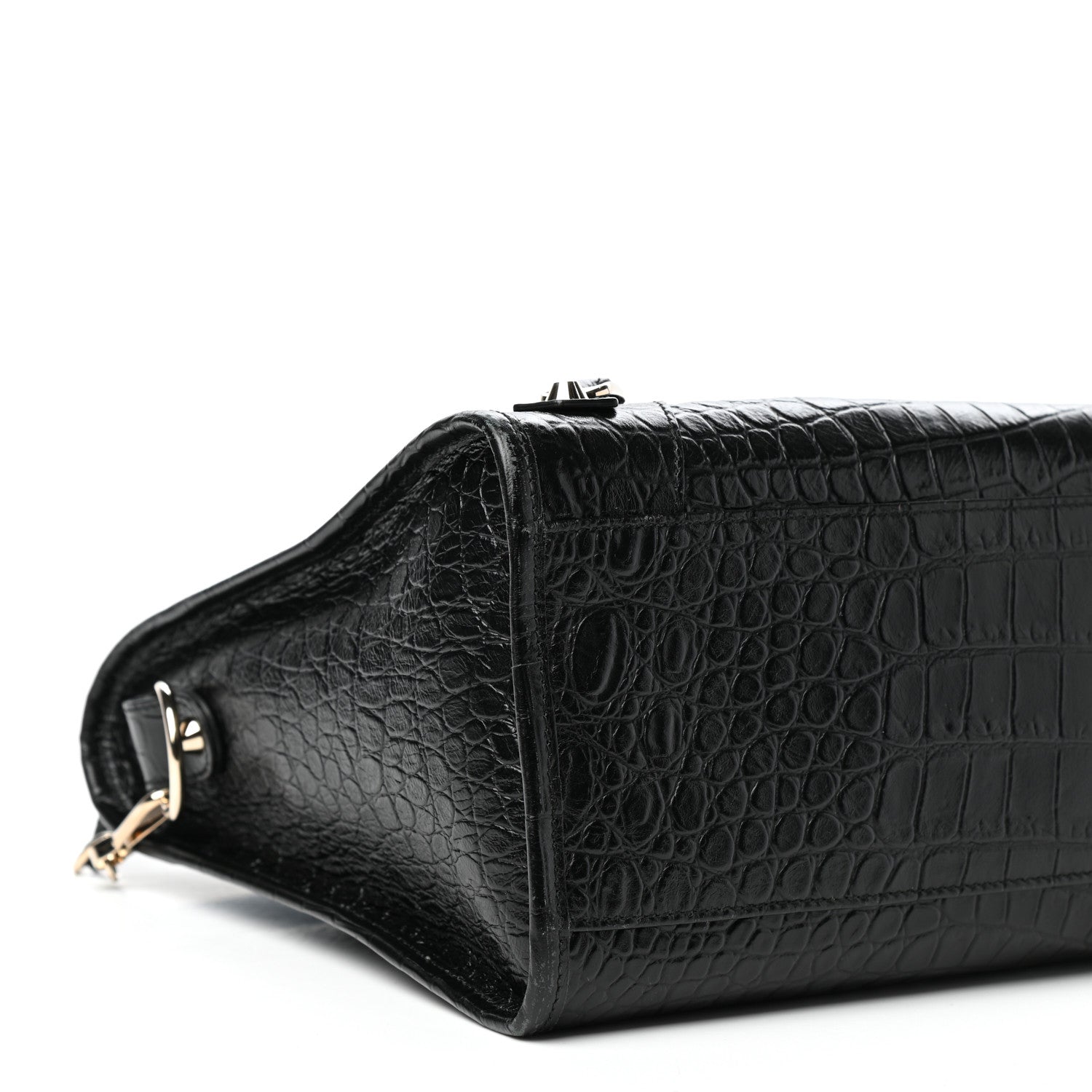 Balenciaga Calfskin Crocodile Embossed Classic Hardware City Black 8 of 10
