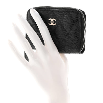 Chanel Caviar Quilted Zip Coin Purse Black 2 of 10