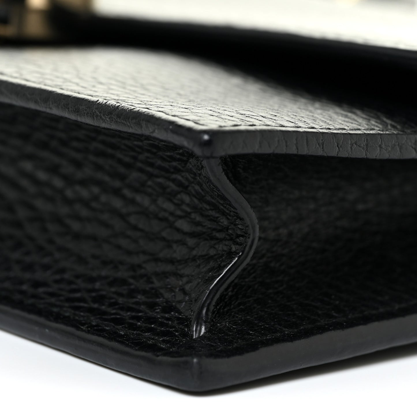 Dollar Calfskin Interlocking G Chain Wallet Black