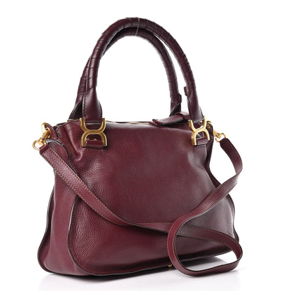 Chloe Calfskin Medium Marcie Satchel Wine Purple 3 of 12