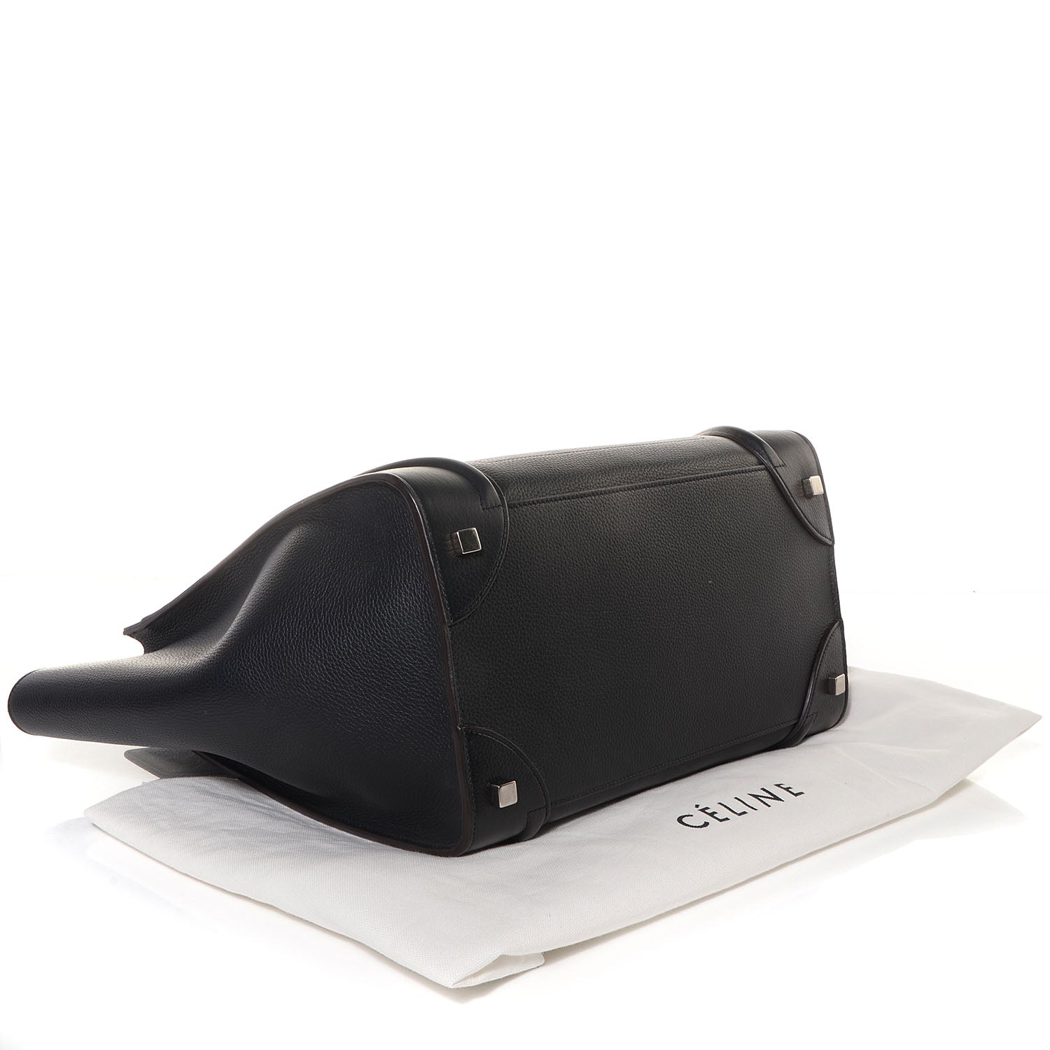 Celine Drummed Calfskin Mini Luggage Black 4 of 9