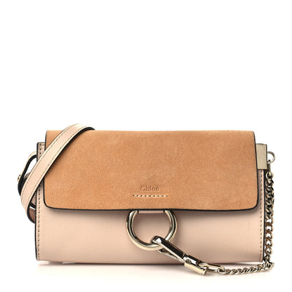Chloe Suede Calfskin Mini Faye Shoulder Bag Cement Pink 1 of 6