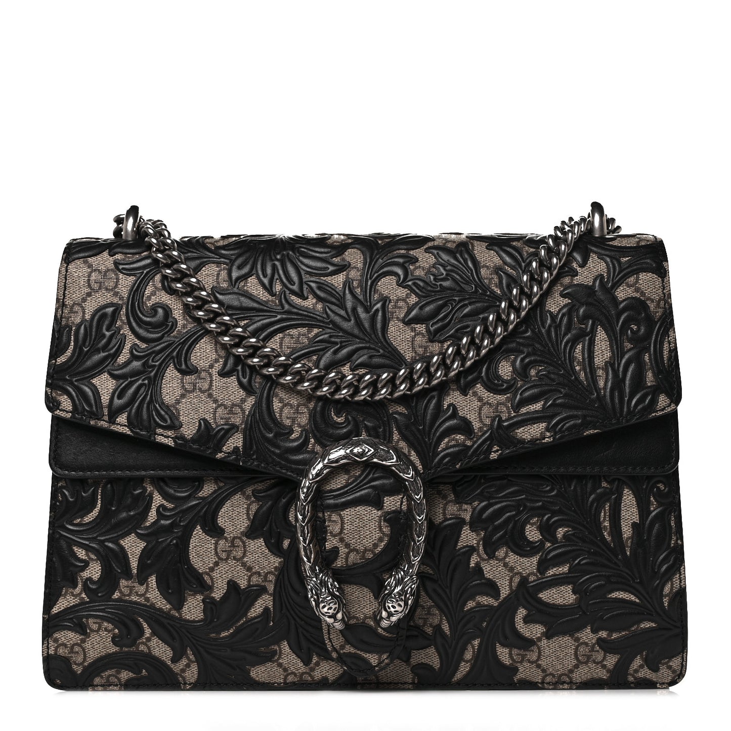 GG Supreme Monogram Arabesque Medium Dionysus Shoulder Bag Black