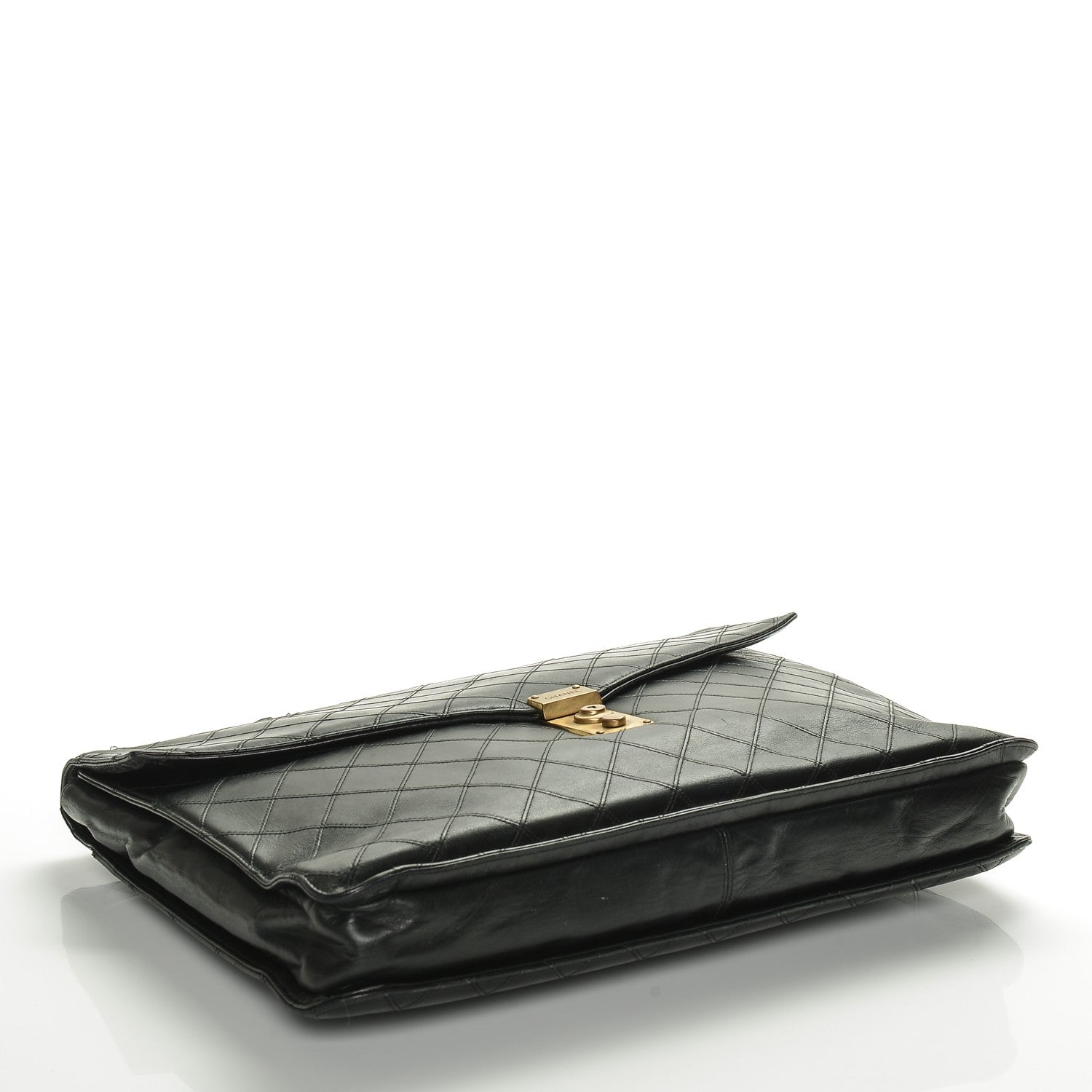 Chanel Lambskin Quilted Briefcase Bag Black 4 of 8