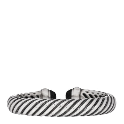 David Yurman Sterling Silver Diamond Black Onyx 10mm Waverly Bracelet 2 of 3