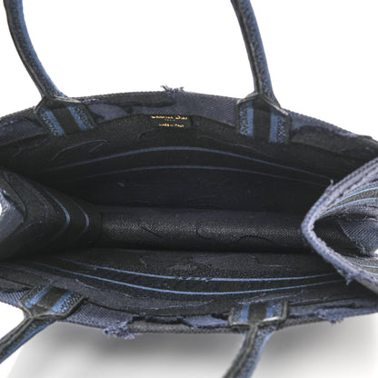 Christian Dior Canvas Embroidered Camouflage Book Tote Blue 5 of 10