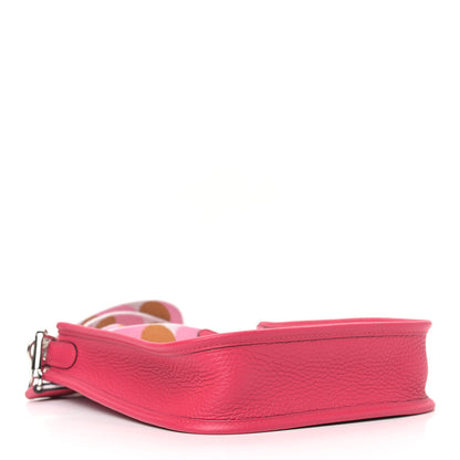 Hermes Taurillon Clemence Flipperball Sangle Evelyne TPM Framboise 3 of 8