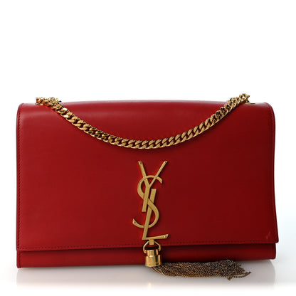 Saint Laurent Smooth Calfskin Medium Classic Monogram Kate Tassel Satchel Lipstick Red 1 of 11