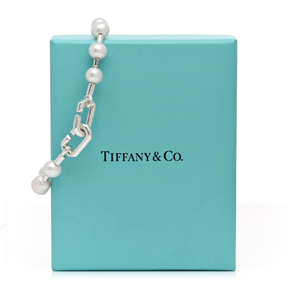 Tiffany Sterling Silver Freshwater Cultured Pearl 7-8mm HardWear Bracelet 4 of 4