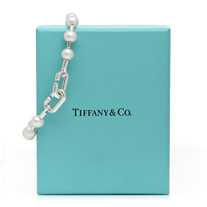 Tiffany Sterling Silver Freshwater Cultured Pearl 7-8mm HardWear Bracelet 4 of 4