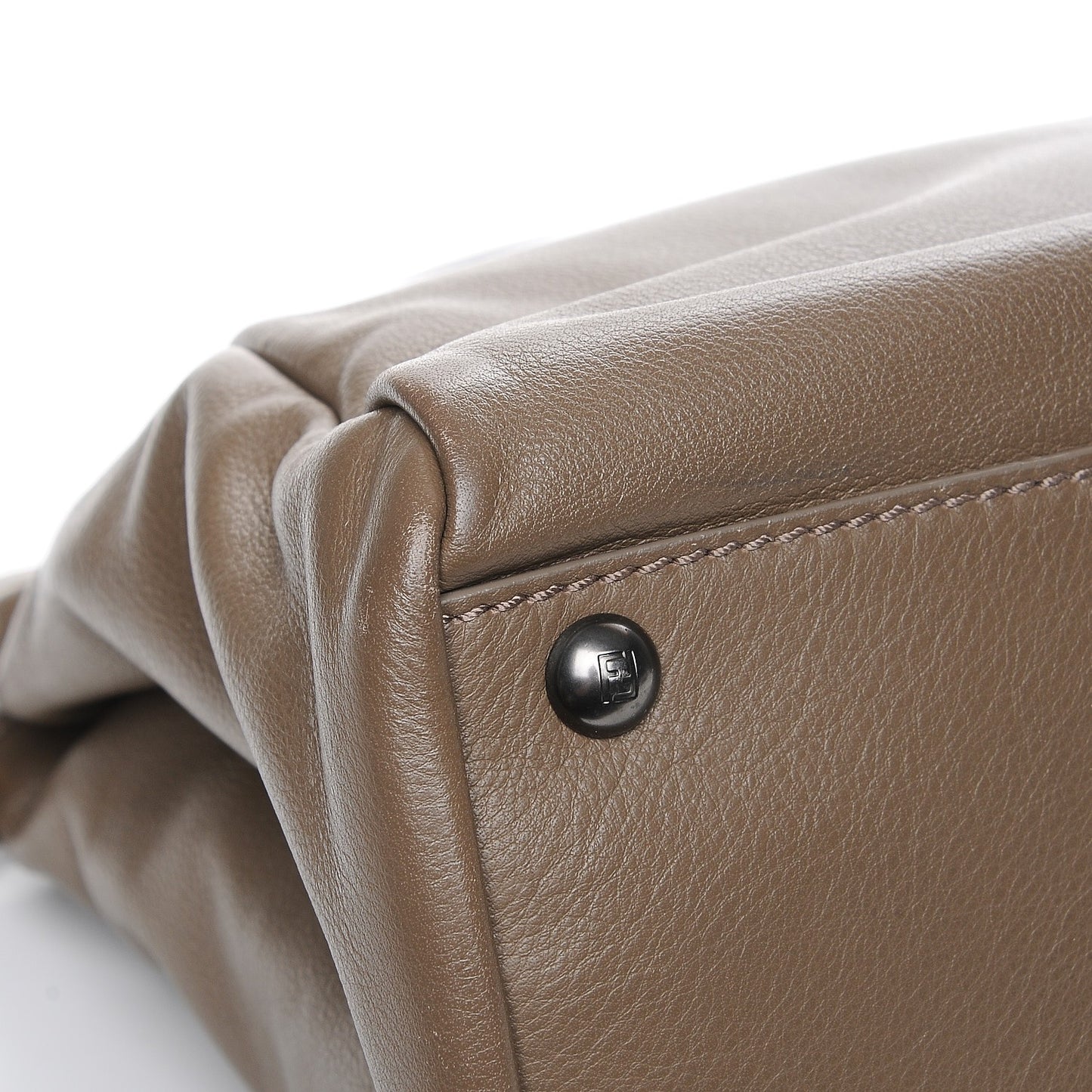 Goatskin Calf Hair Leopard Print Medium Peekaboo Iconic Satchel Taupe