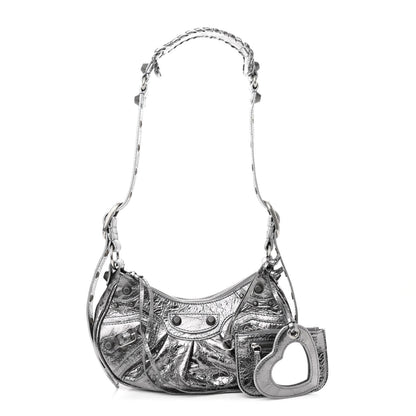 Balenciaga Metallic Agneau Arena Le Cagole Shoulder Bag XS Silver 1 of 12