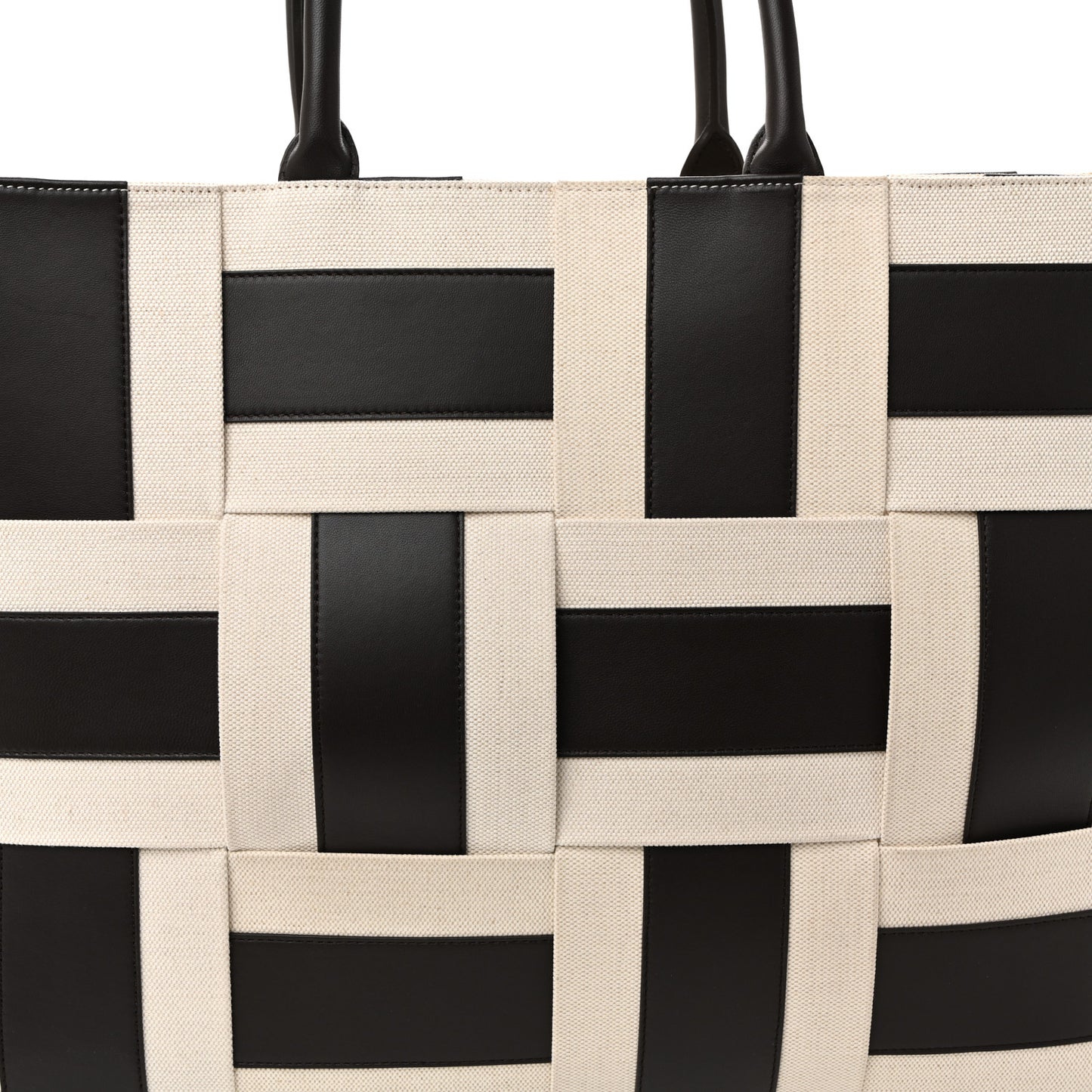 Canvas Nappa Maxi Intrecciato Large Arco Tote Natural Fondant