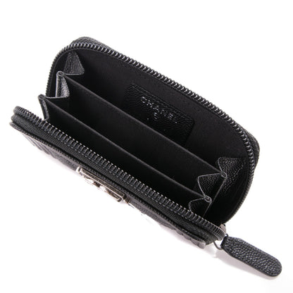 Chanel Caviar Quilted Boy Zip Around Coin Purse Wallet Black 5 of 7