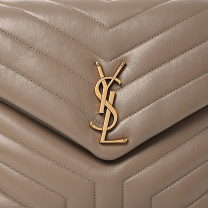 Saint Laurent Calfskin Y Quilted Monogram Medium Loulou Chain Satchel Dark Latte 9 of 12
