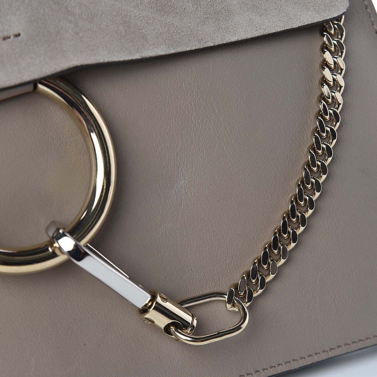 Calfskin Suede Medium Faye Shoulder Bag Motty Grey