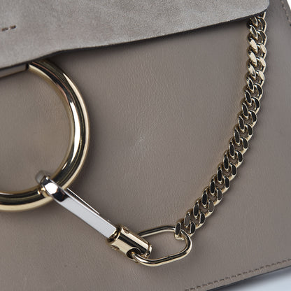 Chloe Calfskin Suede Medium Faye Shoulder Bag Motty Grey 12 of 13
