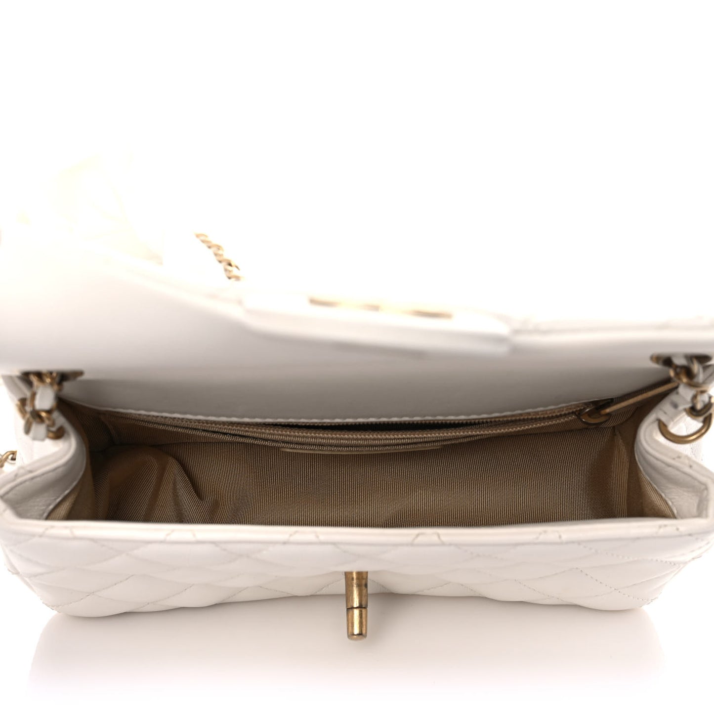 Lambskin Quilted Mini Romance Rectangular Flap White