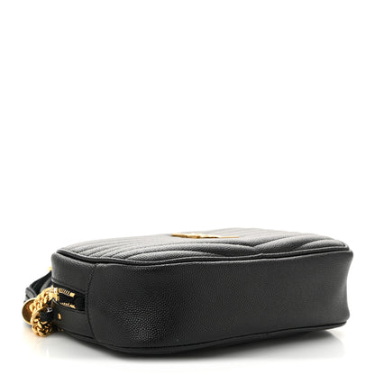 Saint Laurent Grain De Poudre Matelasse Monogram Mini Lou Camera Bag Black 4 of 10