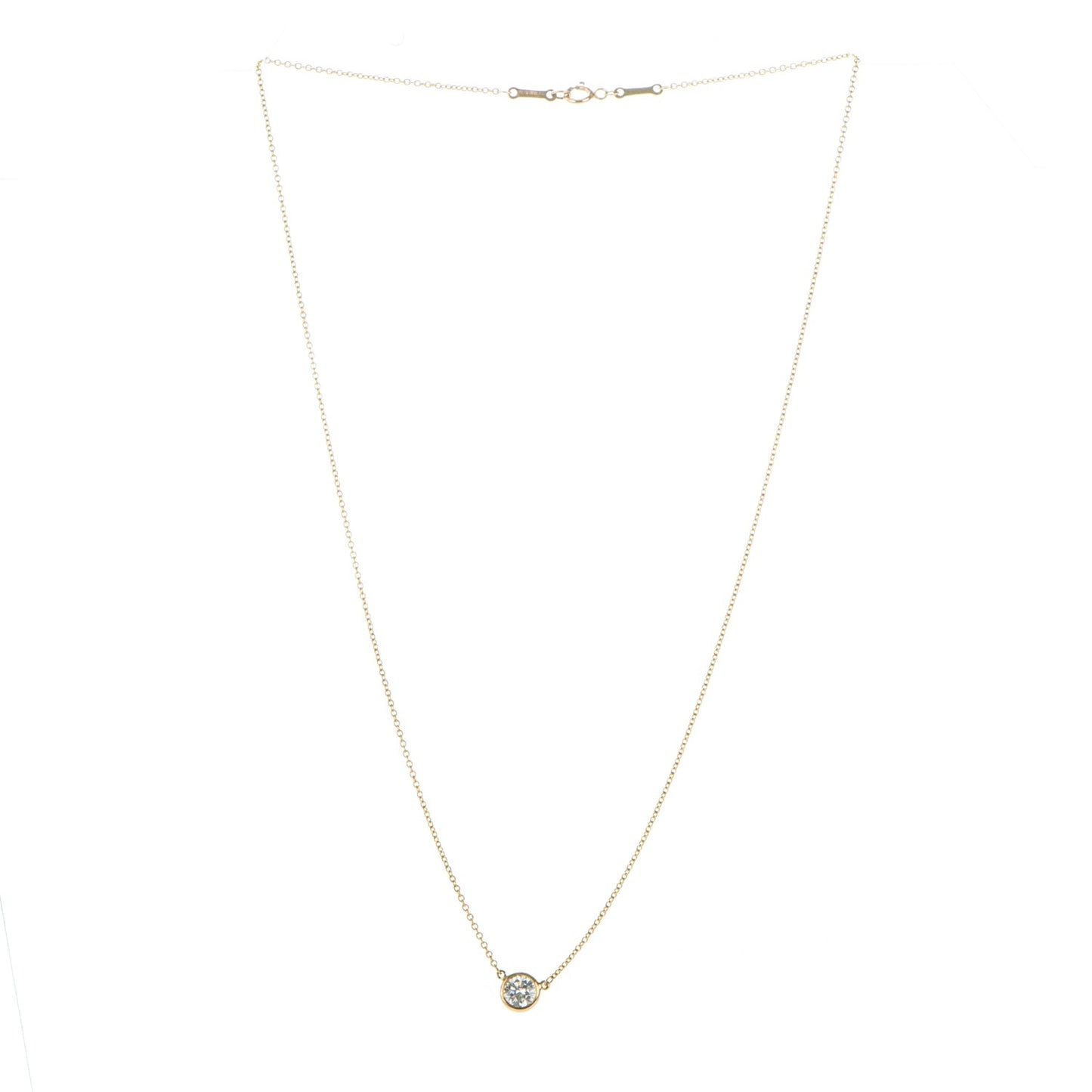18K Yellow Gold Diamond .50ct Elsa Peretti Diamonds by the Yard Pendant Necklace