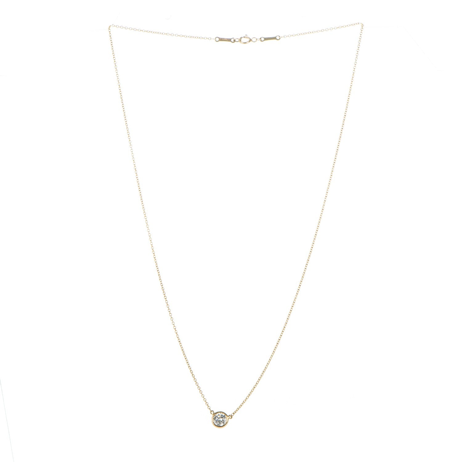 Tiffany 18K Yellow Gold Diamond .50ct Elsa Peretti Diamonds by the Yard Pendant Necklace 6 of 6