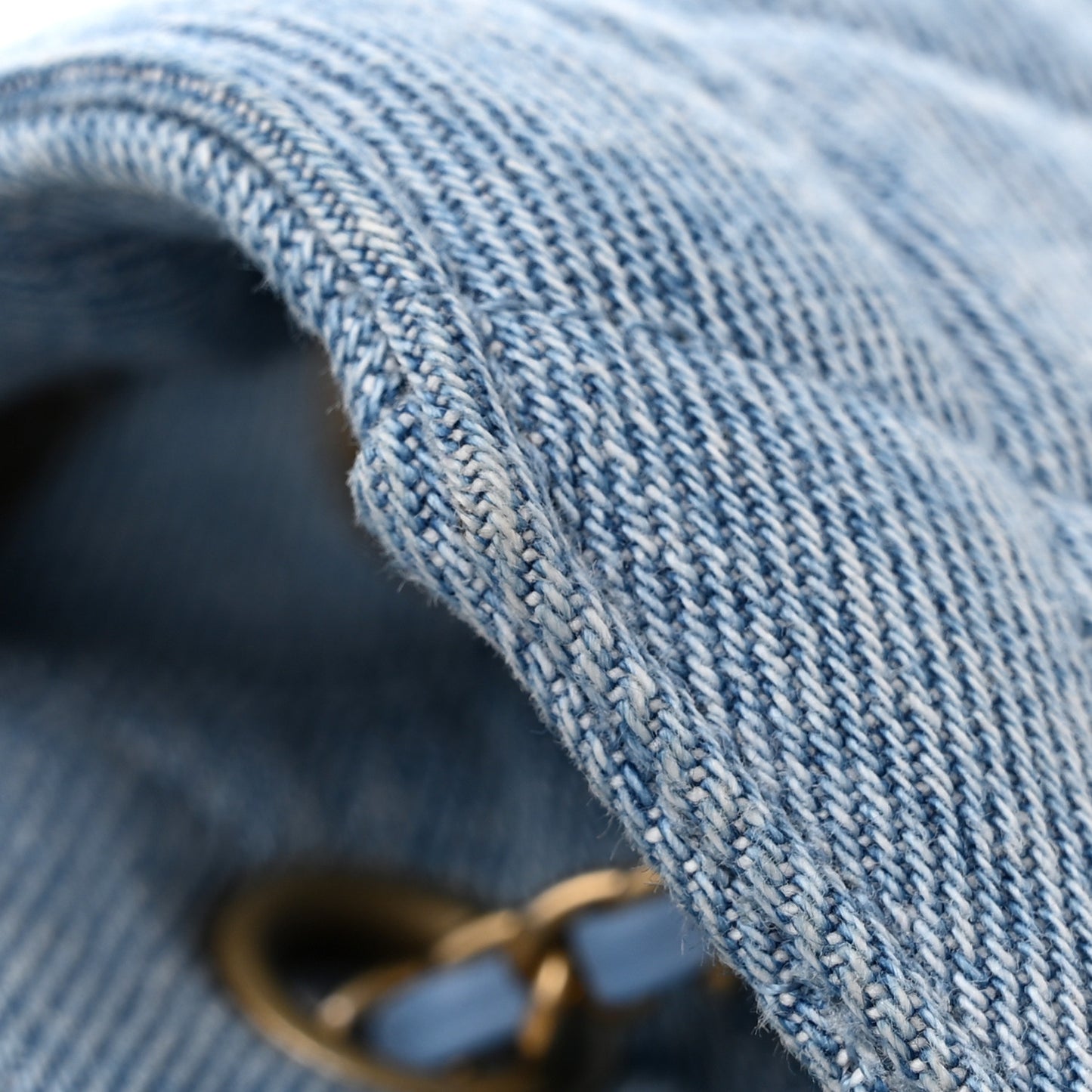 Washed Denim Quilted Medium Chanel 25 Handbag Blue