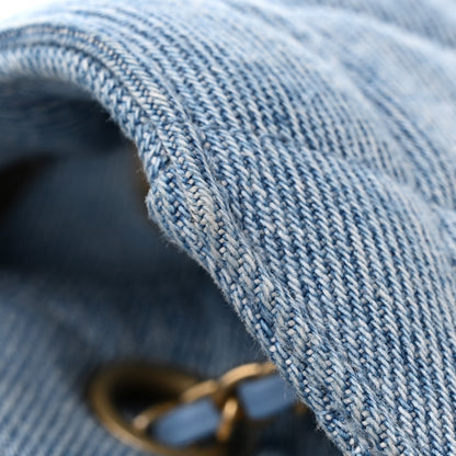 Chanel Washed Denim Quilted Medium Chanel 25 Handbag Blue 13 of 13