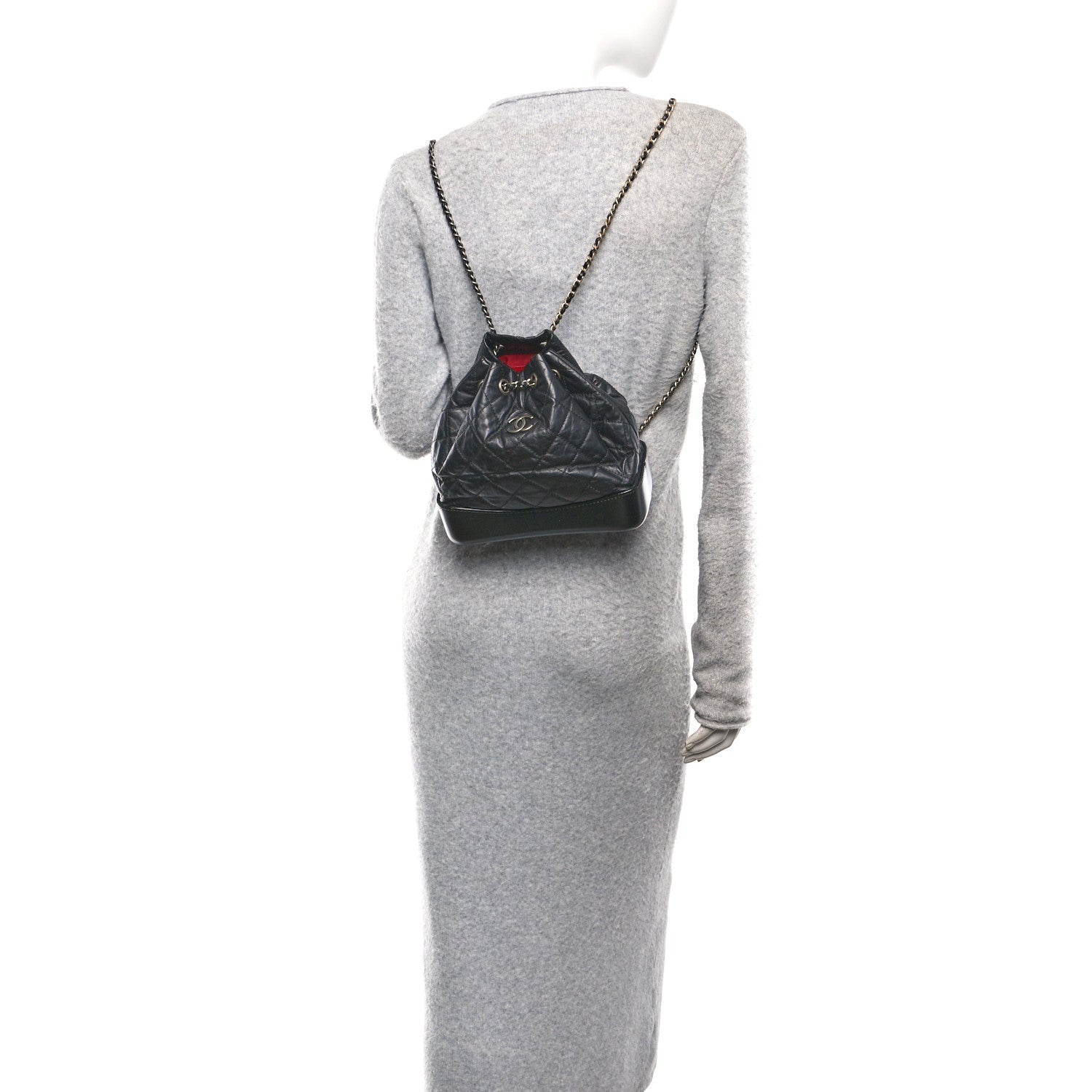 Chanel Aged Calfskin Quilted Small Gabrielle Backpack Black 2 of 10