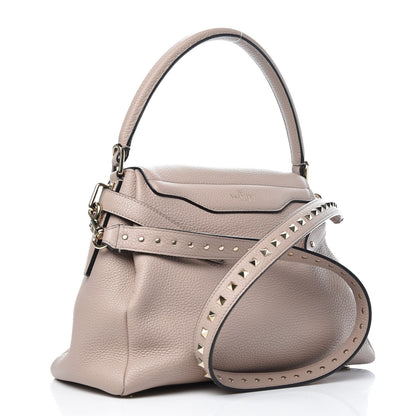 Valentino Garavani Pebbled Calfskin Rockstud Twiny Top Handle Bag Poudre 4 of 11