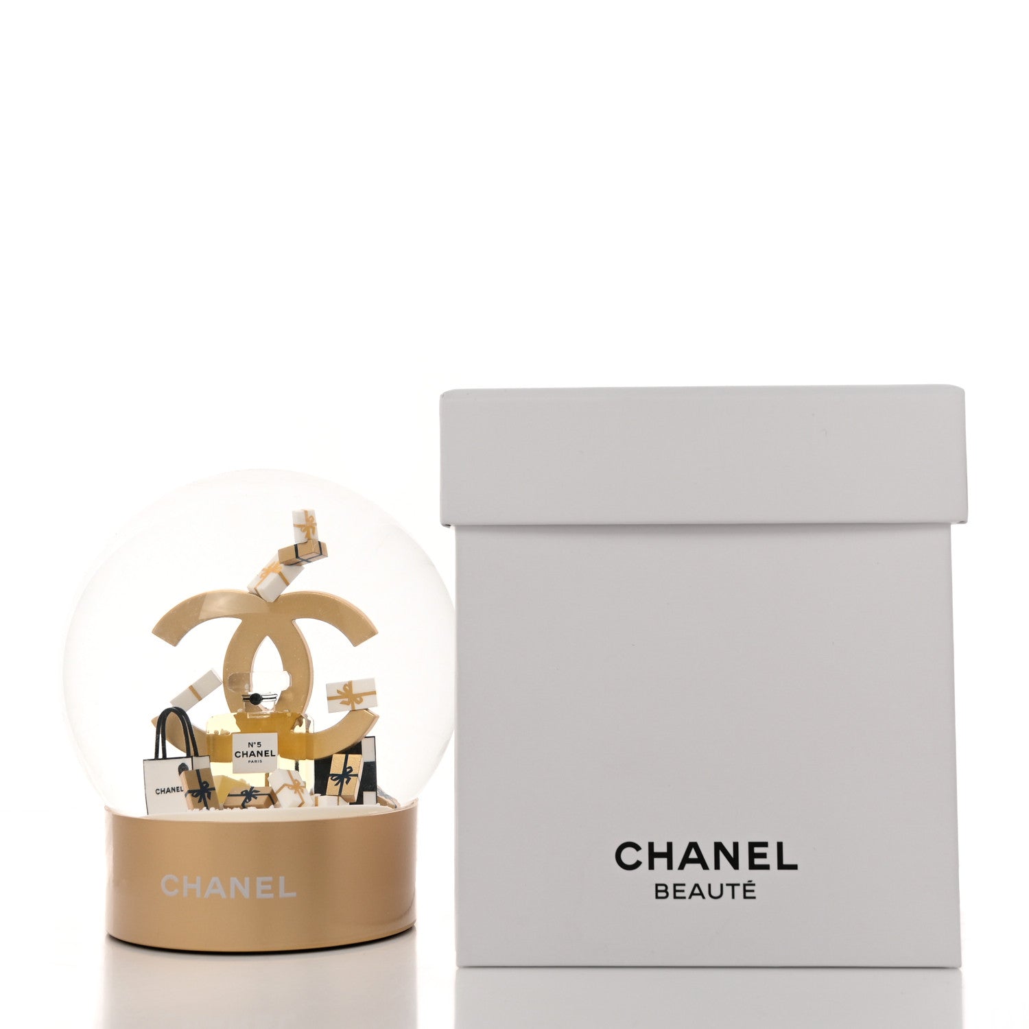 Chanel Glass CC Shopping Bag Snow Globe Gold 8 of 8