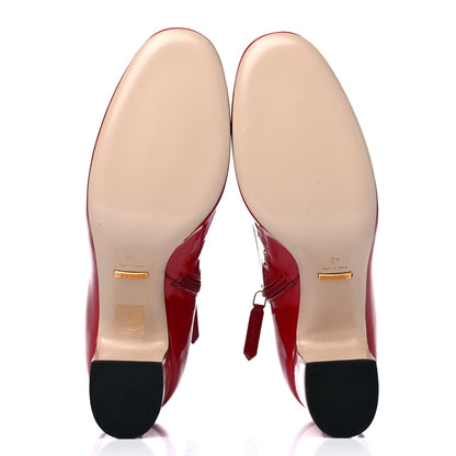 Gucci Patent Calfskin GG Lois Bee Ankle Booties 40 Red 5 of 10
