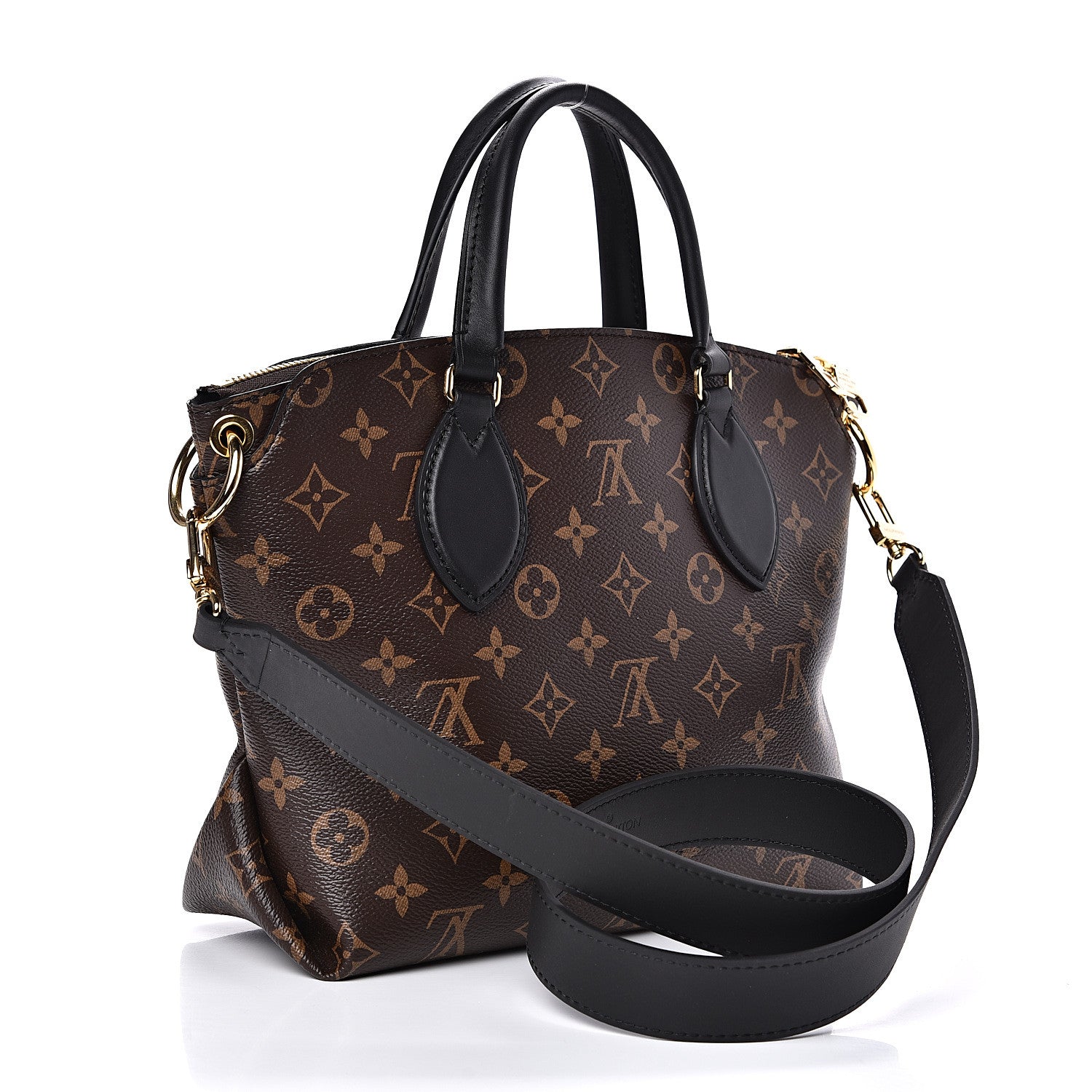 Louis Vuitton Monogram Flower Zipped Tote PM Black 2 of 8