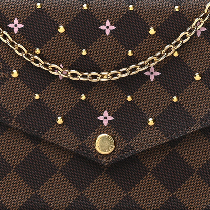 Louis Vuitton Damier Ebene Studded Pochette Felicie Chain Wallet 10 of 12