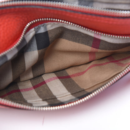 Burberry Grainy Calfskin Check Embossed Wristlet Military Red 8 of 16