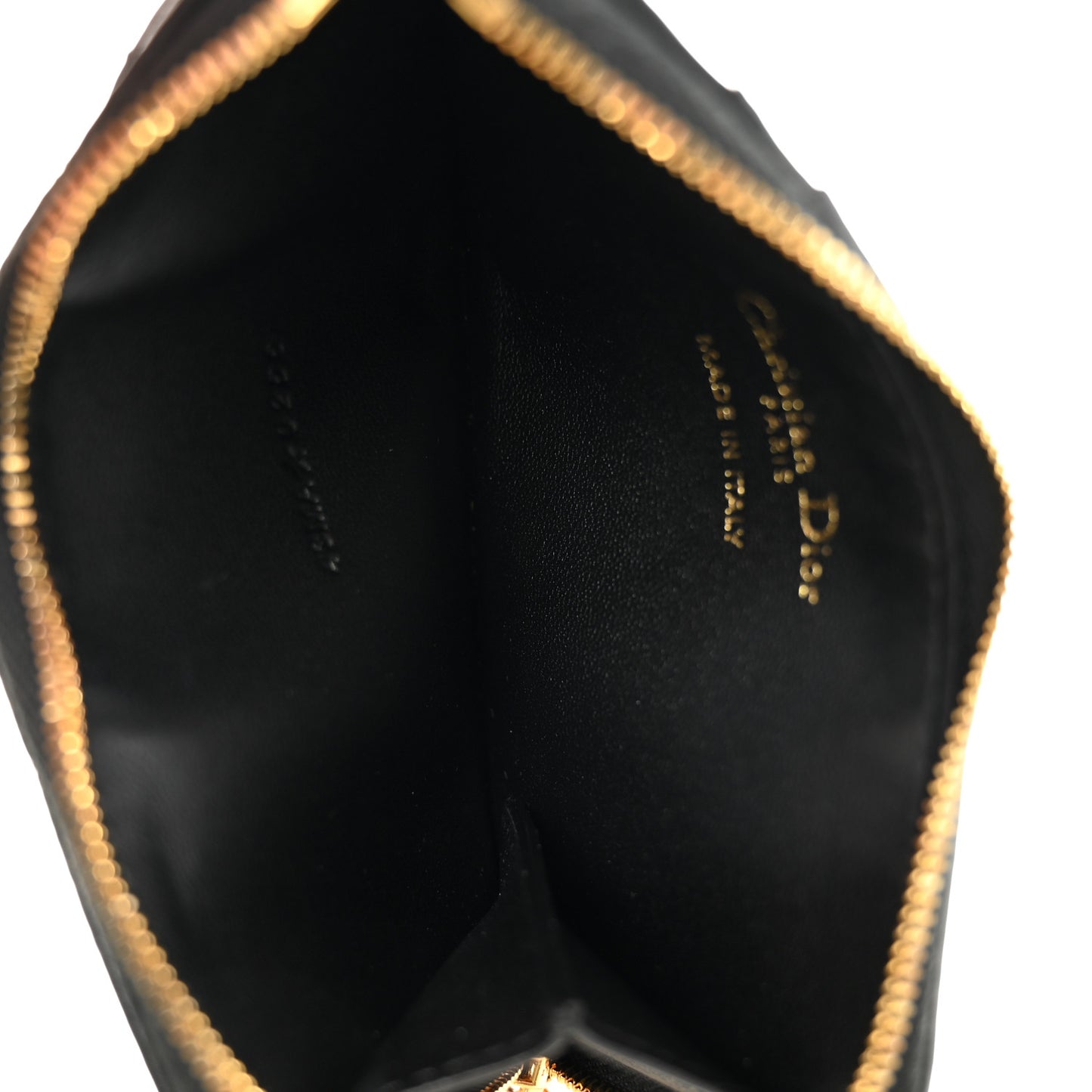 Supple Calfskin Cannage Caro Cosmos Zipped Card Holder Black