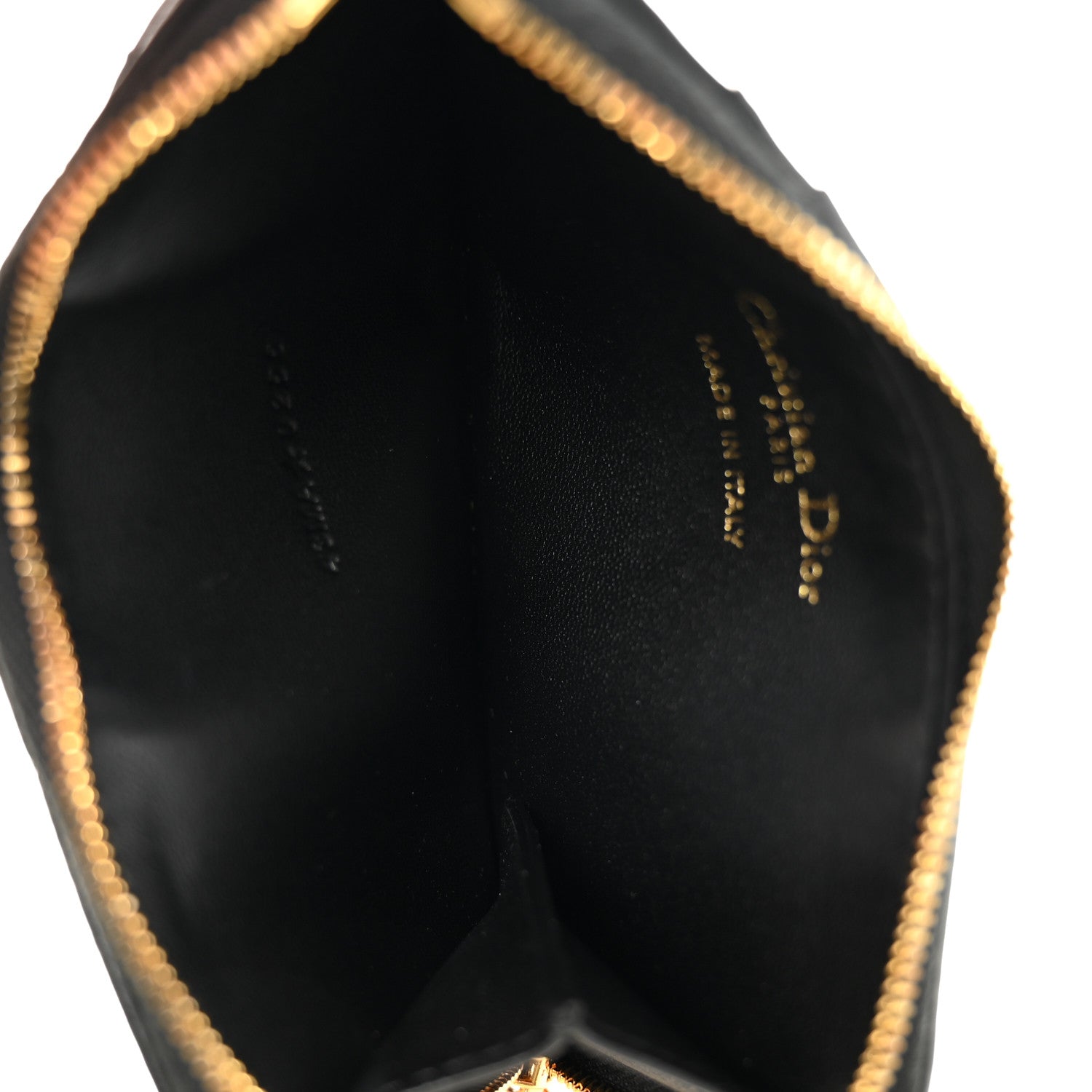 Christian Dior Supple Calfskin Cannage Caro Cosmos Zipped Card Holder Black 5 of 8